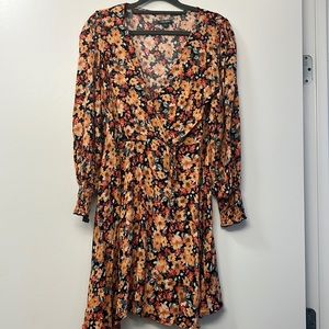Floral faux wrap dress